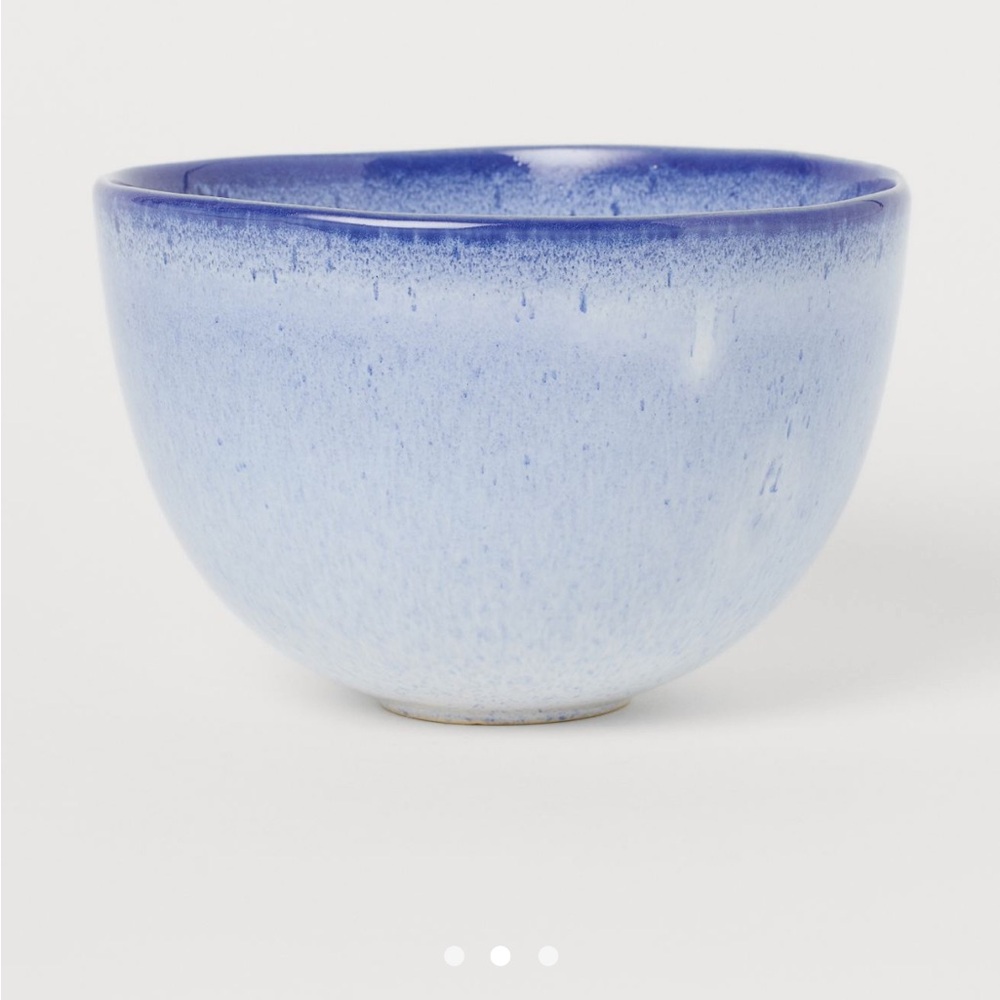 H&M STONEWARE BLUE SERVING BOWL NEW